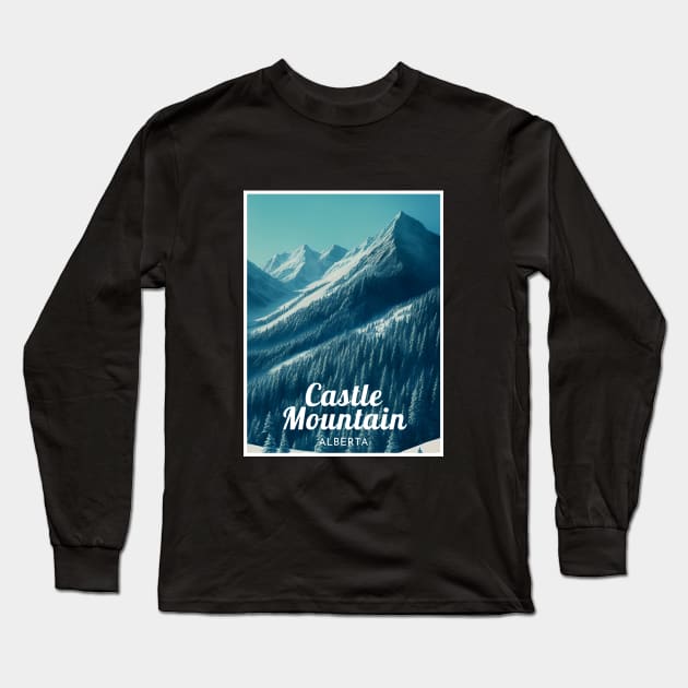 Castle Mountain Alberta Canada ski Long Sleeve T-Shirt by UbunTo